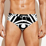 Black And White Illuminati Print Men's Swim Briefs