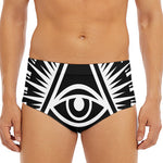 Black And White Illuminati Print Men's Triangle Swim Briefs