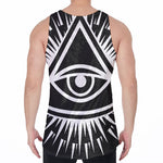 Black And White Illuminati Print Men's Velvet Tank Top