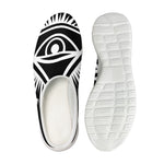 Black And White Illuminati Print Mesh Casual Shoes