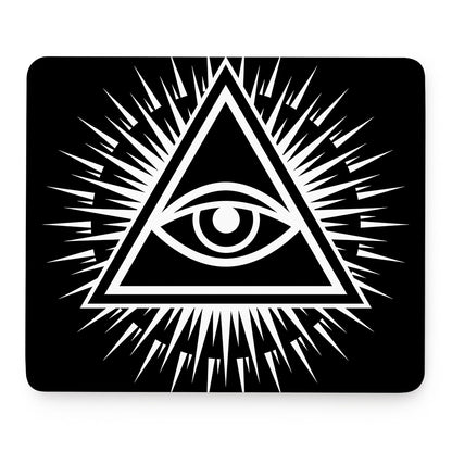 Black And White Illuminati Print Mouse Pad