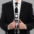 Black And White Illuminati Print Necktie