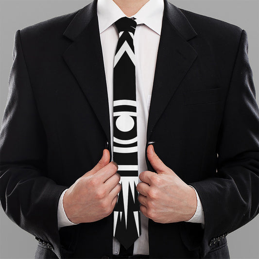 Black And White Illuminati Print Necktie