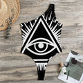 Black And White Illuminati Print One Shoulder Bodysuit