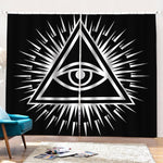 Black And White Illuminati Print Pencil Pleat Curtains