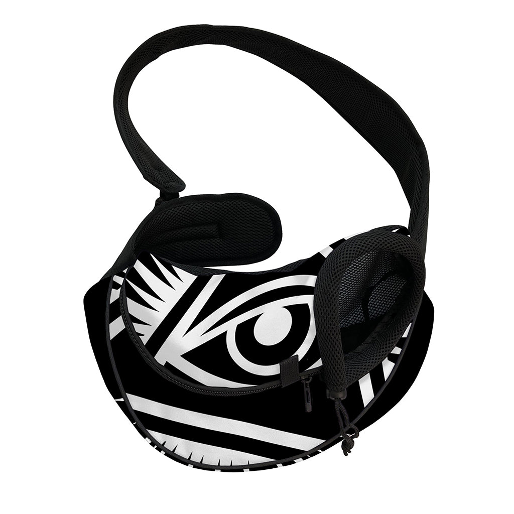 Black And White Illuminati Print Pet Sling Carrier