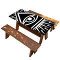 Black And White Illuminati Print Picnic Table Cover