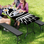 Black And White Illuminati Print Picnic Table Cover
