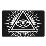 Black And White Illuminati Print Polyester Doormat