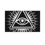 Black And White Illuminati Print Polyester Flag