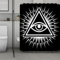 Black And White Illuminati Print Polyester Shower Curtain