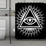 Black And White Illuminati Print Polyester Shower Curtain