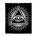 Black And White Illuminati Print Polyester Shower Curtain