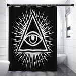 Black And White Illuminati Print Premium Shower Curtain