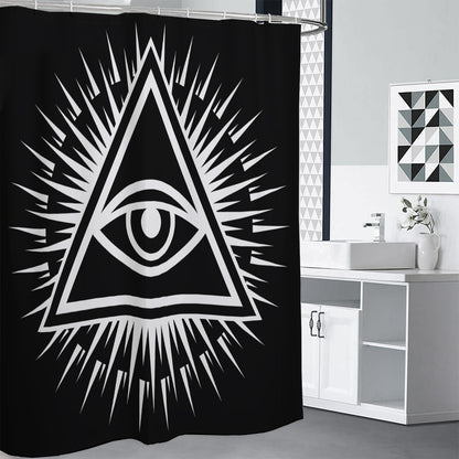 Black And White Illuminati Print Premium Shower Curtain