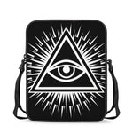 Black And White Illuminati Print Rectangular Crossbody Bag