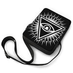 Black And White Illuminati Print Rectangular Crossbody Bag