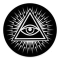Black And White Illuminati Print Round Floor Mat