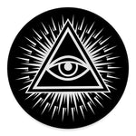 Black And White Illuminati Print Round Floor Mat