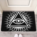 Black And White Illuminati Print Rubber Doormat