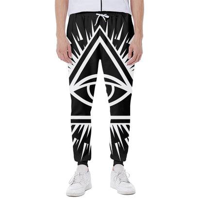 Black And White Illuminati Print Scuba Joggers
