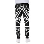 Black And White Illuminati Print Scuba Joggers