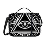 Black And White Illuminati Print Shoulder Strap Bible Bag