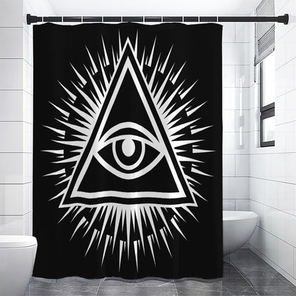 Black And White Illuminati Print Shower Curtain