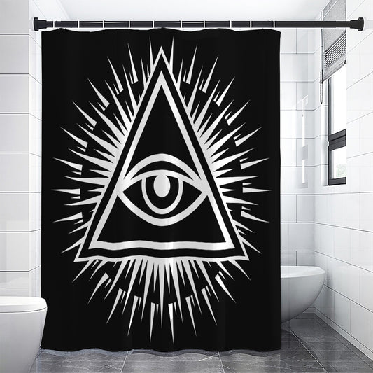 Black And White Illuminati Print Shower Curtain
