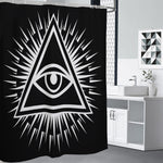 Black And White Illuminati Print Shower Curtain