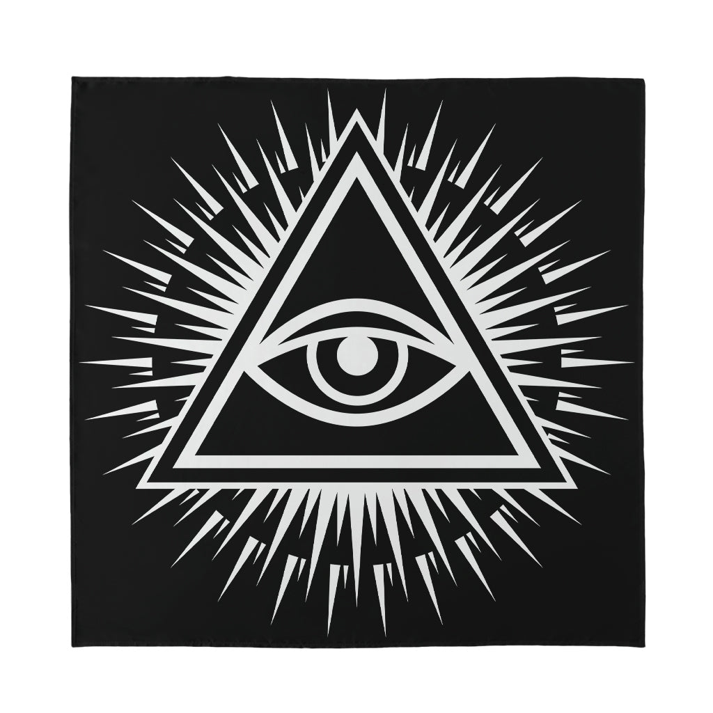 Black And White Illuminati Print Silk Bandana