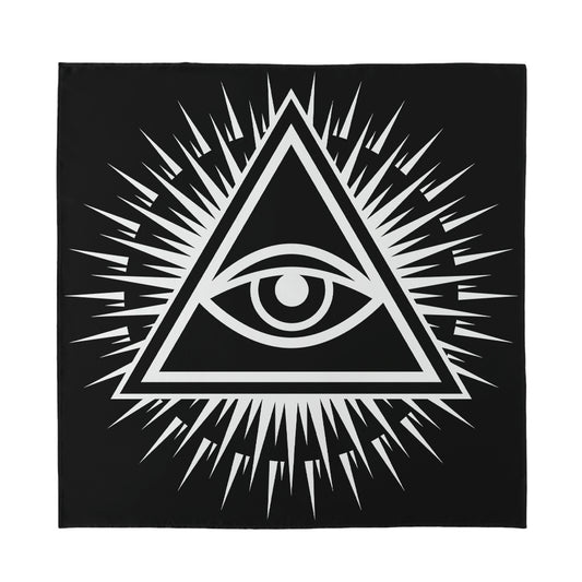 Black And White Illuminati Print Silk Bandana