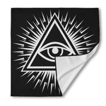 Black And White Illuminati Print Silk Bandana
