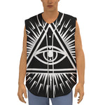 Black And White Illuminati Print Sleeveless Baseball Jersey