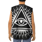Black And White Illuminati Print Sleeveless Baseball Jersey
