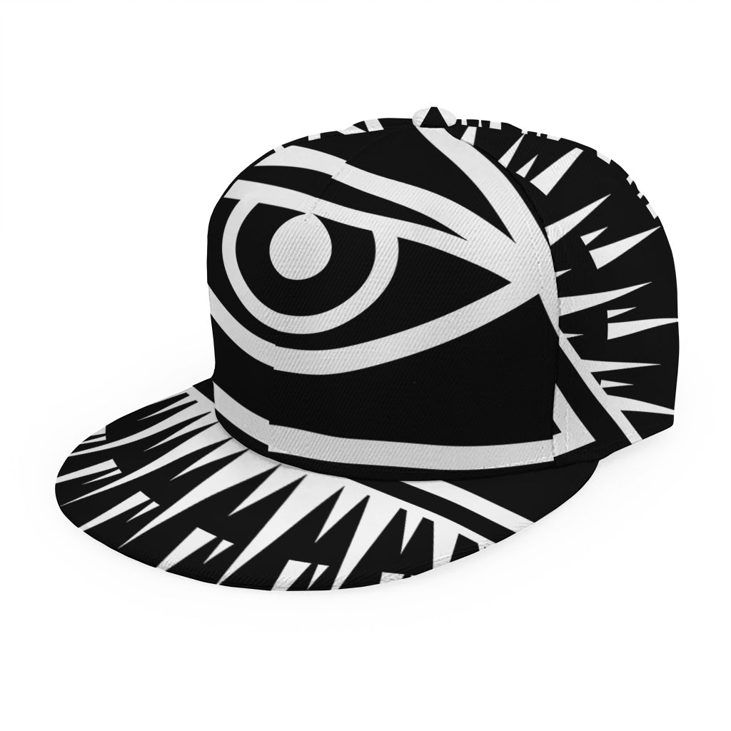 Black And White Illuminati Print Snapback Cap