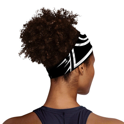 Black And White Illuminati Print Sports Headband