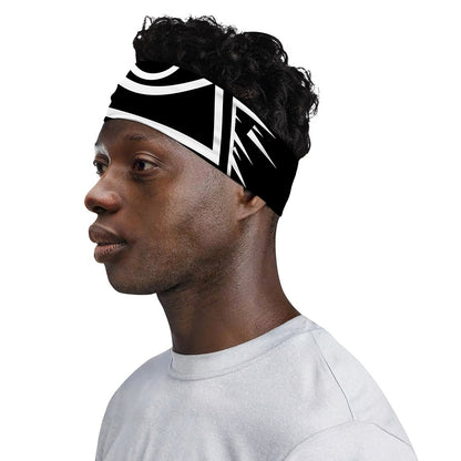 Black And White Illuminati Print Sports Headband