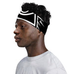 Black And White Illuminati Print Sports Headband