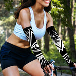 Black And White Illuminati Print Sun Protection Arm Sleeves