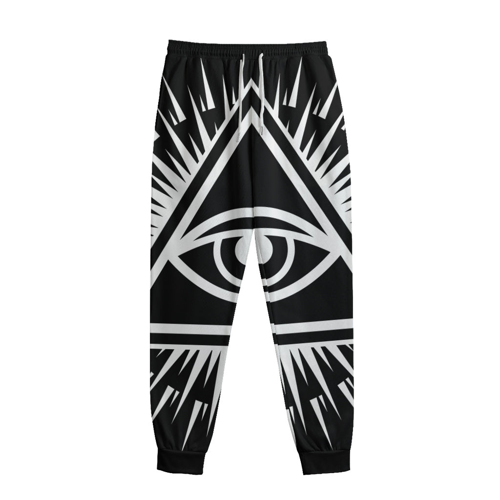 Black And White Illuminati Print Sweatpants