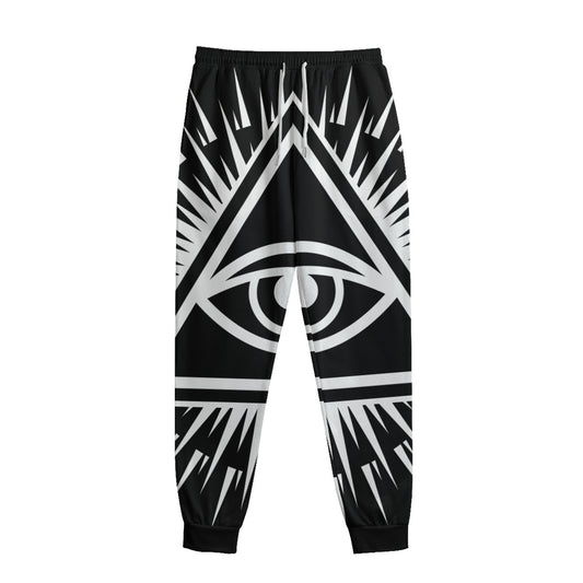 Black And White Illuminati Print Sweatpants