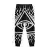 Black And White Illuminati Print Sweatpants