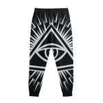 Black And White Illuminati Print Sweatpants