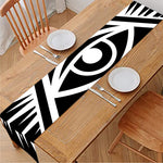 Black And White Illuminati Print Table Runner