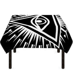 Black And White Illuminati Print Tablecloth