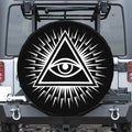 Black And White Illuminati Print Tire Cover