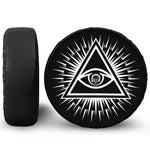 Black And White Illuminati Print Tire Cover With Camera Hole