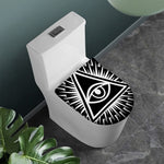 Black And White Illuminati Print Toilet Lid Cover
