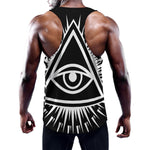 Black And White Illuminati Print Training Tank Top